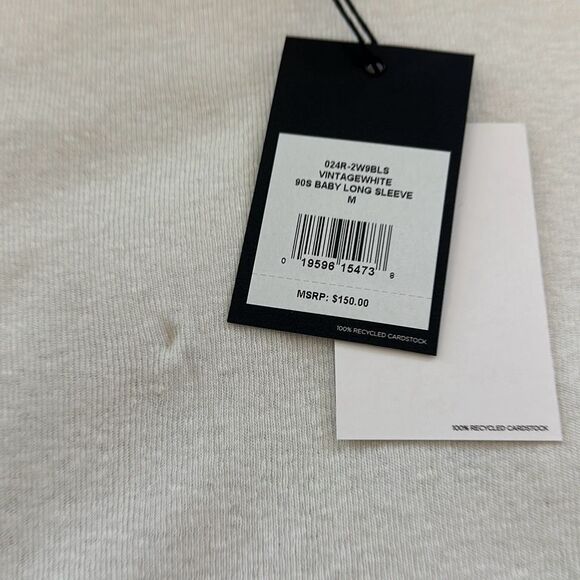 Re/Done '90s Baby Long-Sleeve in Vintage White Size M - Picture 8 of 12